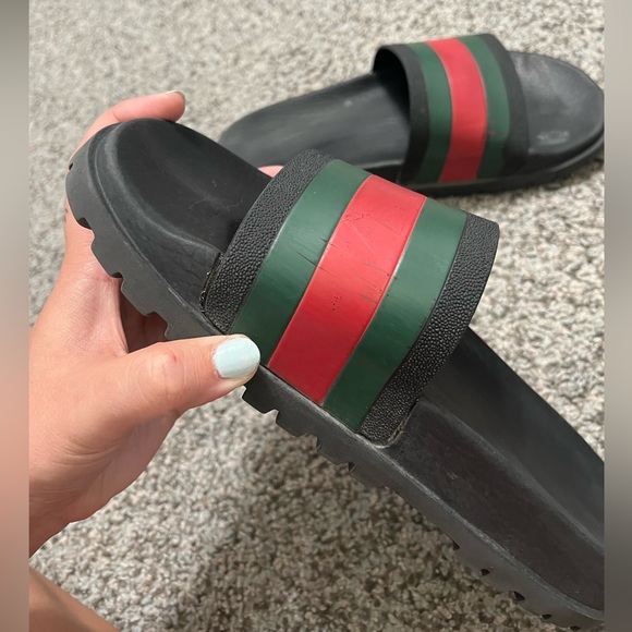 Gucci Men Slides with Red and Green Stripes - Picture 15 of 16